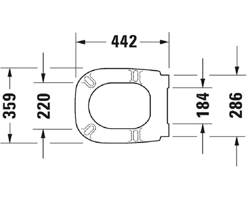 Duravit D-Code WC-Sitz ohne Absenkautomatik weiß Scharniere Edelstahl – Bild 3