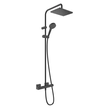 Hansgrohe Vernis Shape Showerpipe 230 1jet mattschwarz mit Brausethermostat