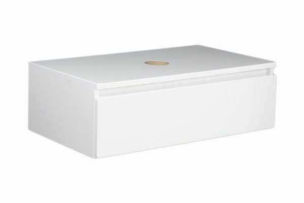 IS BASICS WTUnterschrank mit Loch 80 x 45 cm, weiss glänzend