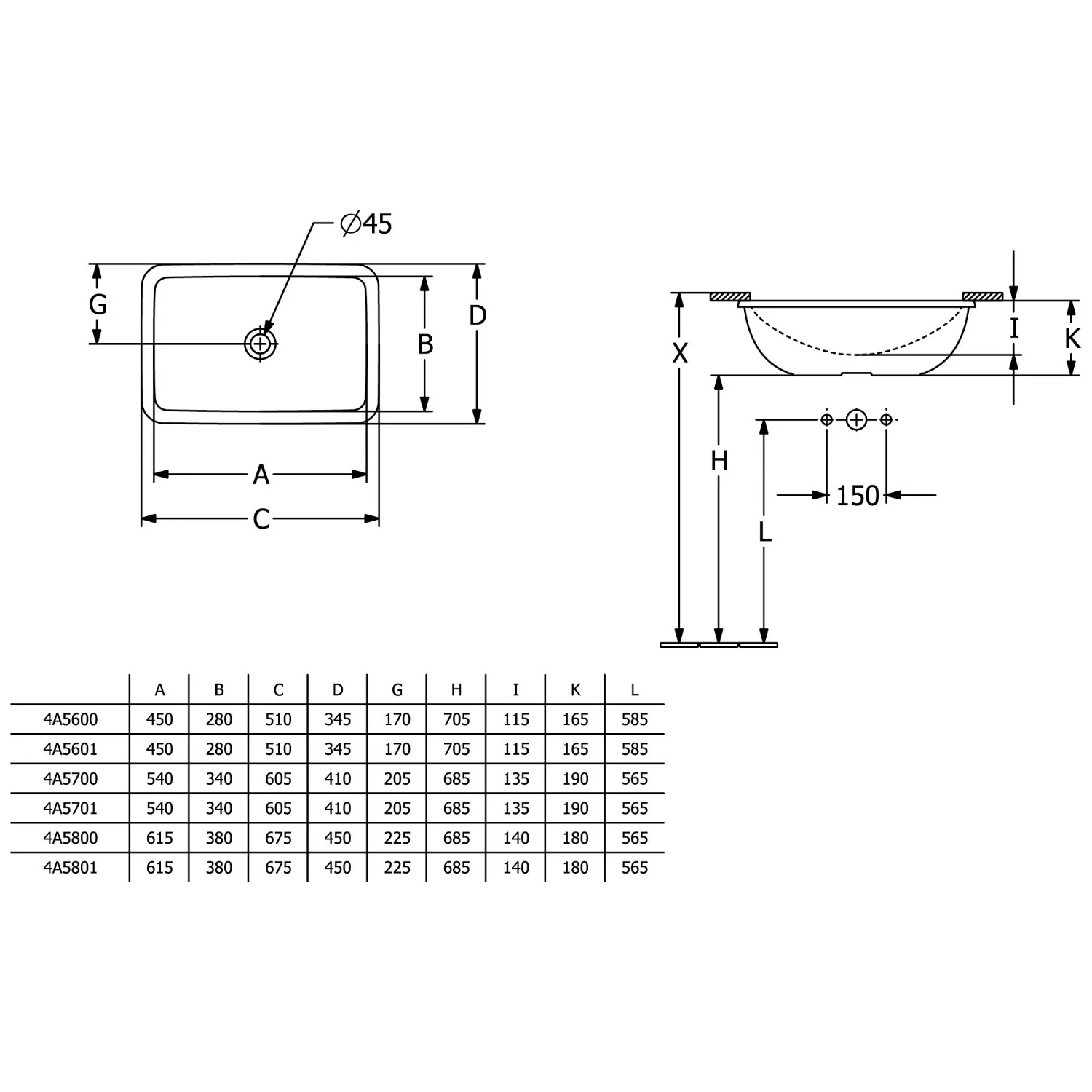 Villeroy&Boch unterwaschtisch, weiß