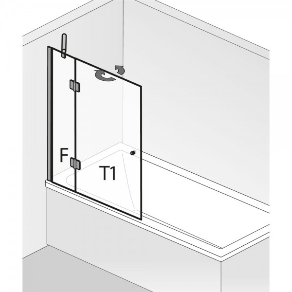 HSK Aperto Badewannenaufsatz pendelbar, 2-teilig – Bild 5