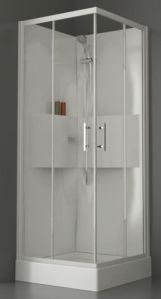 Alva Aqua Forta Komplettdusche Eckein. 90x90cm, mit Thermostat, ESG Clean, Weiß