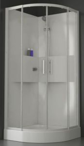 Alva Forta Komplettdusche Runddusche 90x90 cm, Weiß