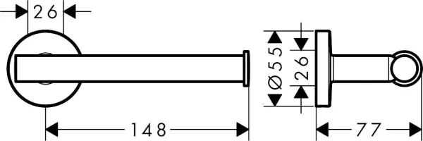 Hansgrohe Papierrollenhalter ohne Deckel chrom – Bild 2