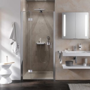 HSK Aperto Drehtür pendelbar an Nebenteil in Nische