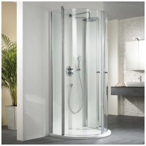 HSK Exklusiv Runddusche Halbkreis 96 cm : aluminium silber matt