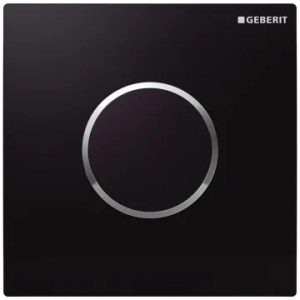 Geberit Urinalsteuerung mit elektronischer Spülauslösung, Netzbetrieb, schwarz/ hochglanz-verchromt