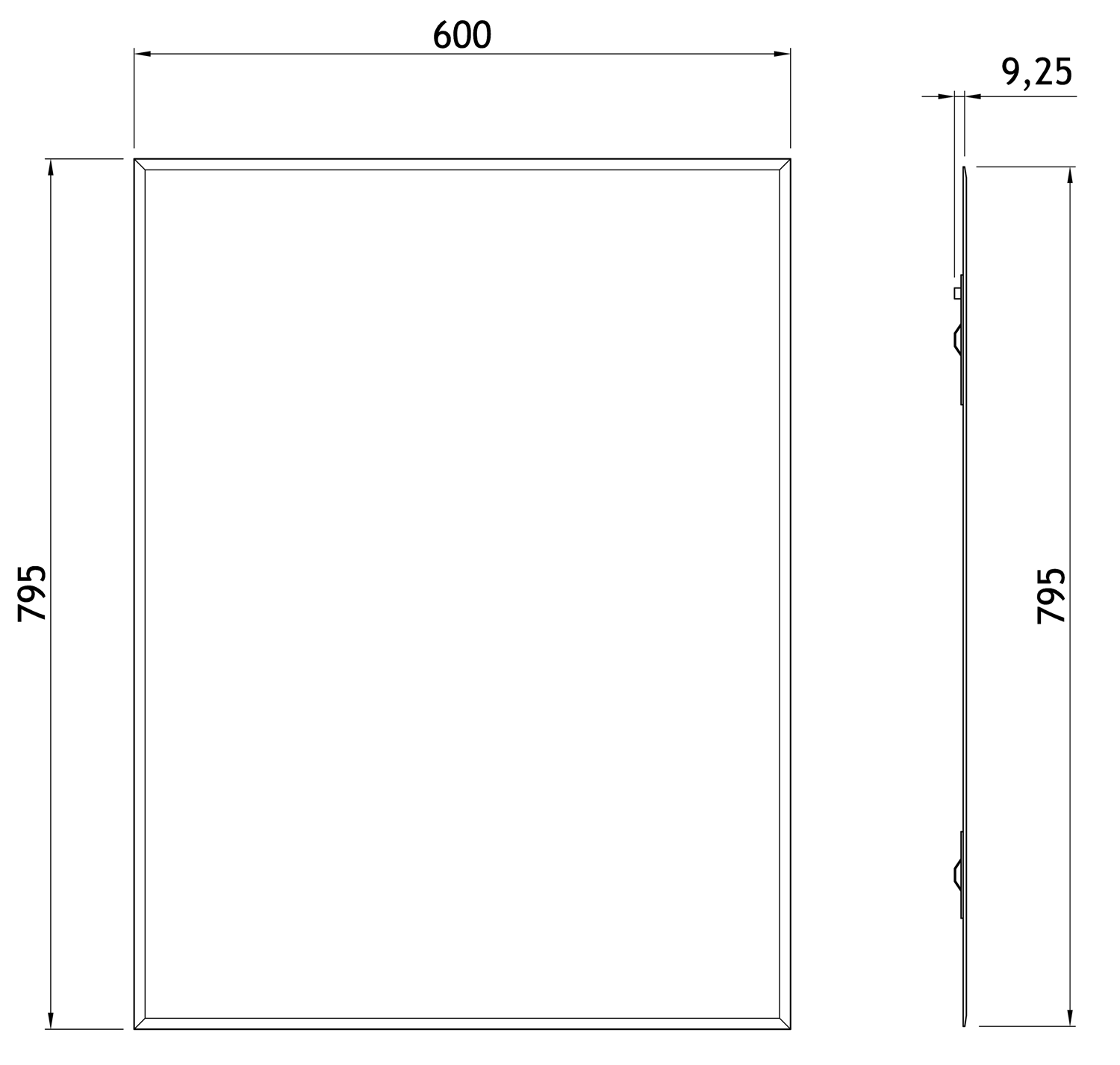 Alva Forta Kristallspiegel 80x60 cm