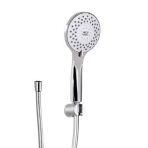 HSK Design-Handbrause AquaSwitch chrom/weiß Rund, Inkl. Brauseschlauch und Handbrausehalter