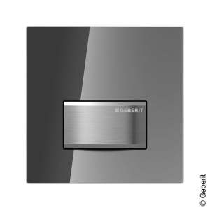 Geberit Sigma50 rauchgrau/chrom gebürstet HyTouch Urinal Handauslösung pneumatisch