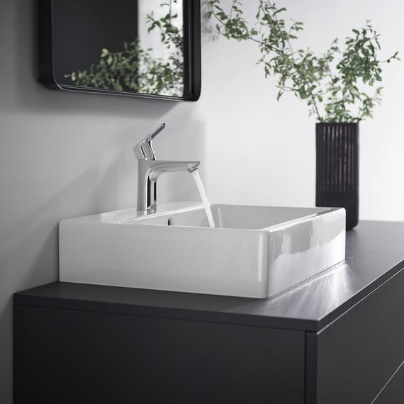 Hansgrohe Focus Waschtischarmatur 100 mit EcoSmart, mit Zugstangen-Ablaufgarnitur, chrom – Bild 3