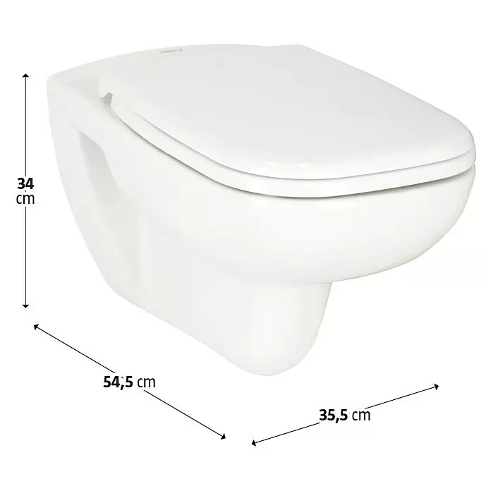 Duravit D-Code Wand-WC-Set inkl. WC-Sitz mit Absenkautomatik, weiß – Bild 4