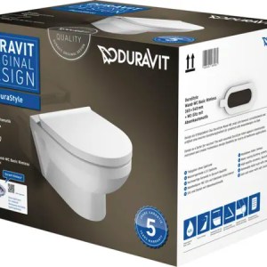 Duravit DuraStyle Wand-WC Rimless SET inkl. WC-Sitz mit Absenkautomatik, weiß